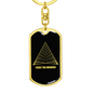Sacred Geometry Trust The Universe Keychain Stainless Steel or 18k Gold Dog Tag Keyring-Express Your Love Gifts