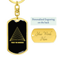 Sacred Geometry Trust The Universe Keychain Stainless Steel or 18k Gold Dog Tag Keyring-Express Your Love Gifts