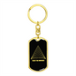 Sacred Geometry Trust The Universe Keychain Stainless Steel or 18k Gold Dog Tag Keyring-Express Your Love Gifts