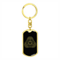 Sacred Geometry Visica Piscis Triquetra Overlapping Keychain Stainless Steel or 18k Gold Dog Tag Keyring-Express Your Love Gifts