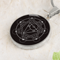 Sacred Geometry With Different Shapes Inside the Circle Black Circle Necklace Stainless Steel or 18k Gold 18-22"-Express Your Love Gifts