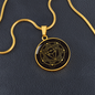 Sacred Geometry With Different Shapes Inside the Circle Black Circle Necklace Stainless Steel or 18k Gold 18-22"-Express Your Love Gifts