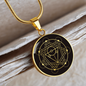 Sacred Geometry With Different Shapes Inside the Circle Black Circle Necklace Stainless Steel or 18k Gold 18-22"-Express Your Love Gifts