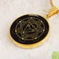 Sacred Geometry With Different Shapes Inside the Circle Black Circle Necklace Stainless Steel or 18k Gold 18-22"-Express Your Love Gifts