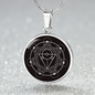 Sacred Geometry With Different Shapes Inside the Circle Black Circle Necklace Stainless Steel or 18k Gold 18-22"-Express Your Love Gifts
