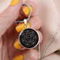 Sacred Geometry With Different Shapes Inside the Circle Black Circle Necklace Stainless Steel or 18k Gold 18-22"-Express Your Love Gifts
