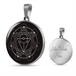 Sacred Geometry With Different Shapes Inside the Circle Black Circle Necklace Stainless Steel or 18k Gold 18-22"-Express Your Love Gifts