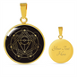 Sacred Geometry With Different Shapes Inside the Circle Black Circle Necklace Stainless Steel or 18k Gold 18-22"-Express Your Love Gifts