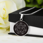 Sacred Geometry With Different Shapes Inside the Circle Black Circle Necklace Stainless Steel or 18k Gold 18-22"-Express Your Love Gifts