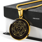 Sacred Geometry With Different Shapes Inside the Circle Black Circle Necklace Stainless Steel or 18k Gold 18-22"-Express Your Love Gifts