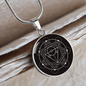 Sacred Geometry With Different Shapes Inside the Circle Black Circle Necklace Stainless Steel or 18k Gold 18-22"-Express Your Love Gifts
