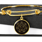Sacred Geometry With Different Shapes Inside the Circle Bracelet Stainless Steel or 18k Gold Circle Bangle-Express Your Love Gifts