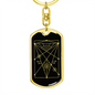 Sacred Geometry With Lines Inside a Rectangle Keychain Stainless Steel or 18k Gold Dog Tag Keyring-Express Your Love Gifts