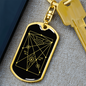 Sacred Geometry With Lines Inside a Rectangle Keychain Stainless Steel or 18k Gold Dog Tag Keyring-Express Your Love Gifts