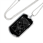Sacred Geometry With Lines Inside a Rectangle Necklace Stainless Steel or 18k Gold Dog Tag-Express Your Love Gifts