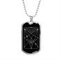 Sacred Geometry With Lines Inside a Rectangle Necklace Stainless Steel or 18k Gold Dog Tag-Express Your Love Gifts