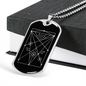 Sacred Geometry With Lines Inside a Rectangle Necklace Stainless Steel or 18k Gold Dog Tag-Express Your Love Gifts