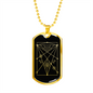 Sacred Geometry With Lines Inside a Rectangle Necklace Stainless Steel or 18k Gold Dog Tag-Express Your Love Gifts