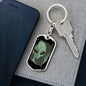 Sad Alien Waving Dog Tag Keychain Stainless Steel or 18k Gold Keyring-Express Your Love Gifts