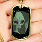 Sad Alien Waving Necklace UFO Alien Fan Gift Stainless Steel or 18k Gold Dog Tag 24" Chain-Express Your Love Gifts