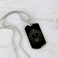 Sagittarius Black Zodiac Necklace Stainless Steel or 18k Gold Dog Tag 24" Chain-Express Your Love Gifts