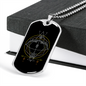 Sagittarius Black Zodiac Necklace Stainless Steel or 18k Gold Dog Tag 24" Chain-Express Your Love Gifts
