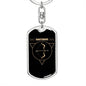 Sagittarius Dog Tag Pendant Keychain Stainless Steel or 18k Gold-Express Your Love Gifts