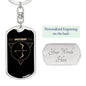 Sagittarius Dog Tag Pendant Keychain Stainless Steel or 18k Gold-Express Your Love Gifts