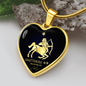 Sagittarius Horoscope Zodiac Necklace Stainless Steel or 18k Gold Heart 18-22"-Express Your Love Gifts