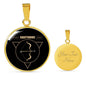 Sagittarius Universe Zodiac Sign Circle Necklace Stainless Steel or 18k Gold 18-22"-Express Your Love Gifts