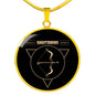 Sagittarius Universe Zodiac Sign Circle Necklace Stainless Steel or 18k Gold 18-22"-Express Your Love Gifts