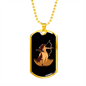 Sagittarius Woman Zodiac Necklace Stainless Steel or 18k Gold Dog Tag 24" Chain-Express Your Love Gifts