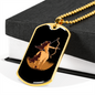 Sagittarius Woman Zodiac Necklace Stainless Steel or 18k Gold Dog Tag 24" Chain-Express Your Love Gifts