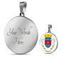 Saint Barthelemy Flag Necklace Circle Pendant Stainless Steel or 18k Gold 18-22"-Express Your Love Gifts
