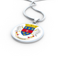 Saint Barthelemy Flag Necklace Circle Pendant Stainless Steel or 18k Gold 18-22"-Express Your Love Gifts