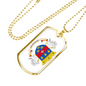 Saint Barthelemy Flag Necklace Stainless Steel or 18k Gold Dog Tag 24" Chain-Express Your Love Gifts