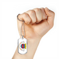 Saint Barthelemy Flag Necklace Stainless Steel or 18k Gold Dog Tag 24" Chain-Express Your Love Gifts