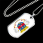 Saint Barthelemy Flag Necklace Stainless Steel or 18k Gold Dog Tag 24" Chain-Express Your Love Gifts