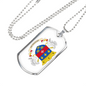 Saint Barthelemy Flag Necklace Stainless Steel or 18k Gold Dog Tag 24" Chain-Express Your Love Gifts