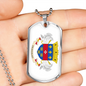 Saint Barthelemy Flag Necklace Stainless Steel or 18k Gold Dog Tag 24" Chain-Express Your Love Gifts