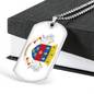 Saint Barthelemy Flag Necklace Stainless Steel or 18k Gold Dog Tag 24" Chain-Express Your Love Gifts