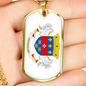 Saint Barthelemy Flag Necklace Stainless Steel or 18k Gold Dog Tag 24" Chain-Express Your Love Gifts
