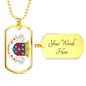 Saint Barthelemy Flag Necklace Stainless Steel or 18k Gold Dog Tag 24" Chain-Express Your Love Gifts