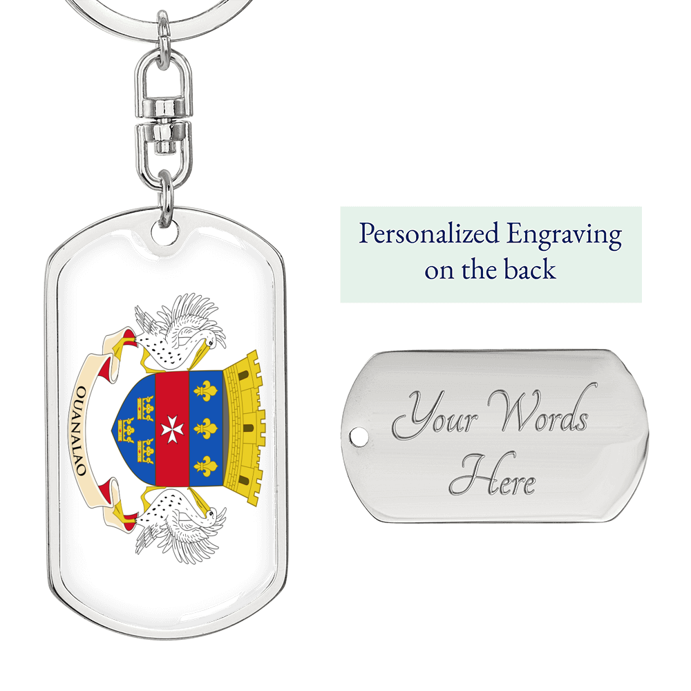 Saint Barthelemy Flag Swivel Keychain Dog Tag Stainless Steel-Express Your Love Gifts