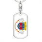 Saint Barthelemy Flag Swivel Keychain Dog Tag Stainless Steel-Express Your Love Gifts