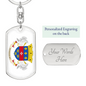Saint Barthelemy Flag Swivel Keychain Dog Tag Stainless Steel or 18k Gold-Express Your Love Gifts