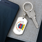 Saint Barthelemy Flag Swivel Keychain Dog Tag Stainless Steel or 18k Gold-Express Your Love Gifts