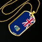 Saint Helena Ascension And Tristan Da Cunha Flag Necklace Stainless Steel or 18k Gold Dog Tag 24" Chain-Express Your Love Gifts