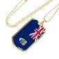 Saint Helena Ascension And Tristan Da Cunha Flag Necklace Stainless Steel or 18k Gold Dog Tag 24" Chain-Express Your Love Gifts