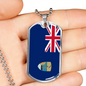 Saint Helena Ascension And Tristan Da Cunha Flag Necklace Stainless Steel or 18k Gold Dog Tag 24" Chain-Express Your Love Gifts
